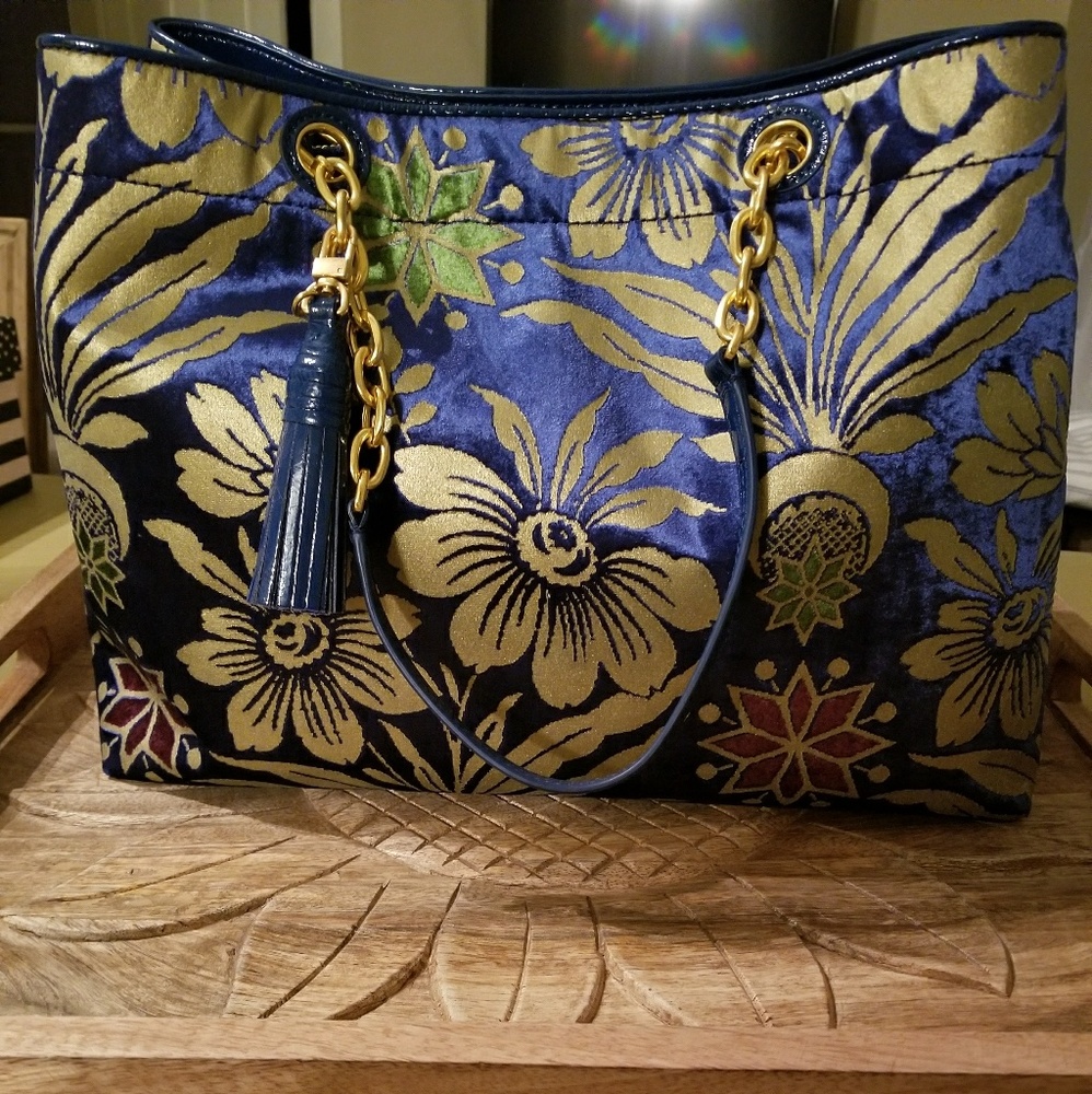 Tory Burch Velvet Cosmic Tote 💯Authentic